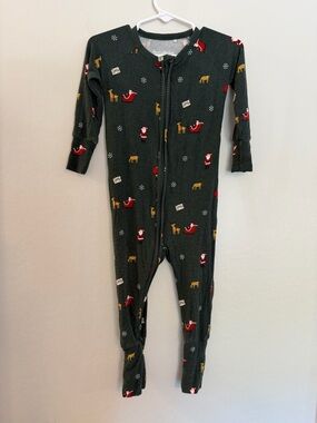 Brave Little Ones Bamboo Christmas Pajama Santa One Piece 12-18M